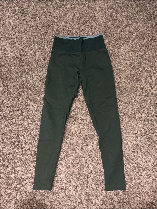 Outdoor Voices Pants - Outdoor Voices Seamless Ribbed Dark Green High-Rise Leggings